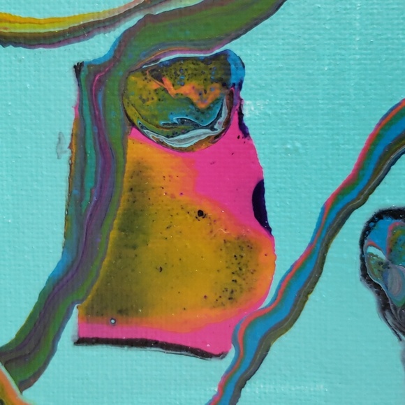 Original abstract acrylic art work / painting 8x10 on canvas - Picture 3 of 4